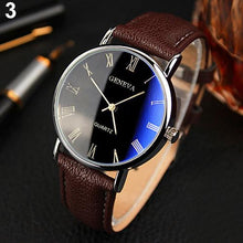 Load image into Gallery viewer, Mens Analog Quartz Business Wrist Watch with Roman Numerals Faux Leather Band Casual Watch Choose Color
