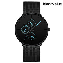 Load image into Gallery viewer, Relogio masculino men&#39;s watches male quartz watch male watch casual thin mesh steel male watch water-proof water designer sport watch
