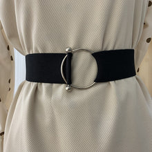 Load image into Gallery viewer, Black Belts for Women Simple Round Buckle Decoration Waist Ladies Band Fashion Dress Rice White
