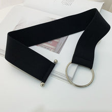 Load image into Gallery viewer, Black Belts for Women Simple Round Buckle Decoration Waist Ladies Band Fashion Dress Rice White
