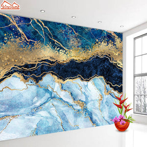 Abstract Blue Marble Wall Paper 3d Glitter Gold Wallpaper Self Adhesive Wallpapers for Living Room Home Improvement Mural Roll