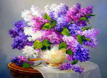 Load image into Gallery viewer, Purple Flower Arrangement 5D Diamond Dotz or Square Painting Kit DIY Full Drill Diamonds Arts Crafts Embroidery Rhinestone Painting Home Decoration
