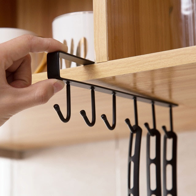 Bearing stronger Free of punch Storage Shelf  Hanging Cap Paper Shelves Kitchen Iron Multifunction Hanger - 1 Piece