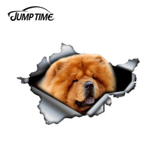 Load image into Gallery viewer, 13cm x 8.8cm Red Chow Chow sticker Jump Time decoration 3D Pet Graphic Vinyl Decal Car Window Laptop Bumper Animal Car Stickers

