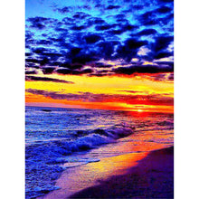 Load image into Gallery viewer, 5D Diamond Painting Cross Stitch &quot;Sunset dusk seascape&quot; Full Square Round DIY 5-D Diamond Embroidery Picture Rhinestone Art
