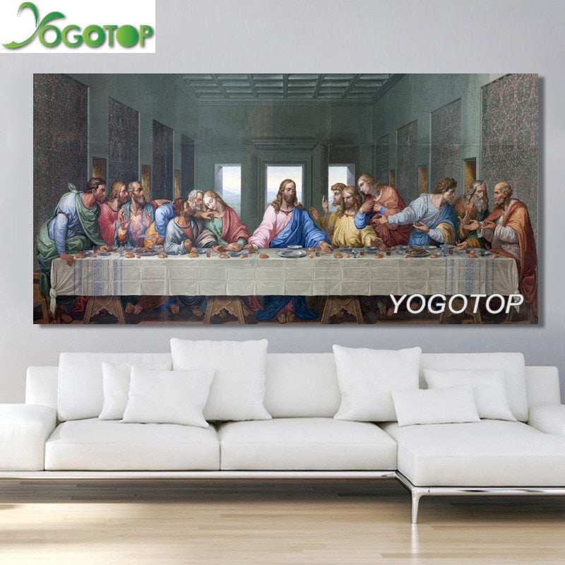 Wide-panel Jesus Last Supper 5D Diamond Painting Kits for Kids/Adults Full Drill Crystal Rhinestone Diamond Embroidery Art Kits for Home Wall Decor