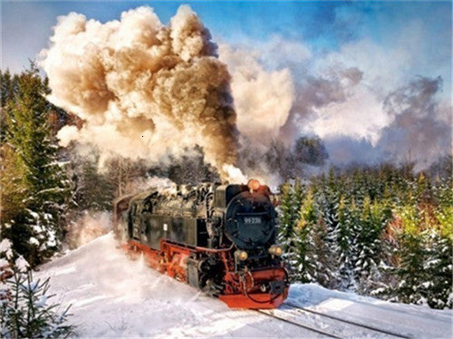 Old Train Landscape Scene 5D Diamond Painting DIY Full Drill Select Square Round Diamonds Arts Crafts Embroidery Rhinestone Paintings Home Décor
