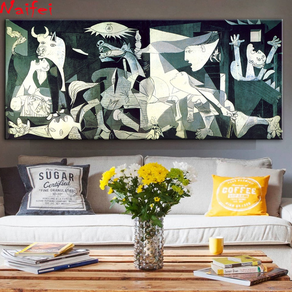 Wide-Panel Picasso Guernica Famous Art 5D DIY Artwork diamond painting Kit Wall Pictures Home Decoration