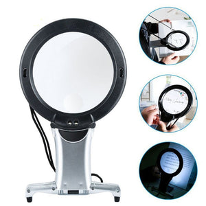 10cm Hand Free LED Lighted Circle Diamond Painting Magnifier Magnifying Glass for Crafts Sewing Cross Stitch Embroidery