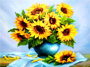 Sunflower Scenery 5D Crystal Painting DIY Home Decor Round Square Diamonds Arts & Crafts Do It Yourself Art Projects PTSD Therapy
