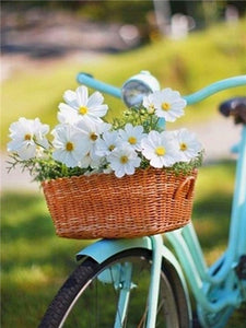 Bicycle flower scenery 5D Diamond Painting DIY Full Drill Square Round Diamonds Arts Crafts Embroidery Flower Rhinestone Painting Home Decoration