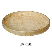Load image into Gallery viewer, Handmade Bamboo Plate Fruit Dish Rattan Bread Basket for Dinner Storage Round Weave Sundry Container Kitchen Storage Tray

