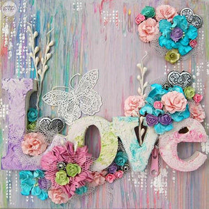 Sayings 5D Diamond Painting Text Love Square Drill DIY Crafts Full Diamond Embroidery Home Decor Wall Mosaic Artwork