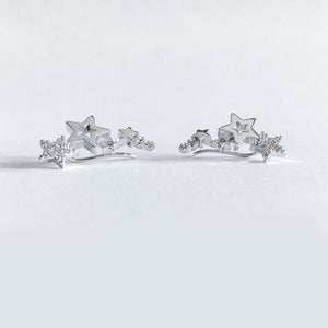 Stylish Star Womens Earrings Shiny White Zircon Exquisite Versatile Female Earring Star Ear Cuff Fashion Jewelry Choose Color