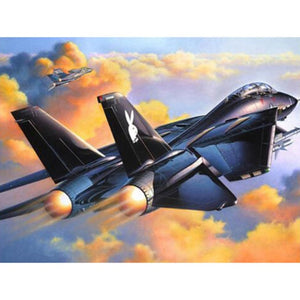 5D DIY Diamond Painting Fighter Jet Scenery Full Square Drill 3D Embroidery Cross Stitch 5D Home Decor Gift