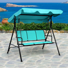 Load image into Gallery viewer, 3-Person Patio Swing Shaded Outdoor Canopy Awning Yard Furniture Hammock Steel Deck Chairs Swing Chair
