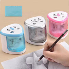 Load image into Gallery viewer, Automatic Pencil Sharpener Full Set Two-Hole Electric Switch Pencil Sharpener Stationery Home Office School Supplies Auto Pencil Scraper
