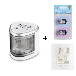 Automatic Pencil Sharpener Full Set Two-Hole Electric Switch Pencil Sharpener Stationery Home Office School Supplies Auto Pencil Scraper