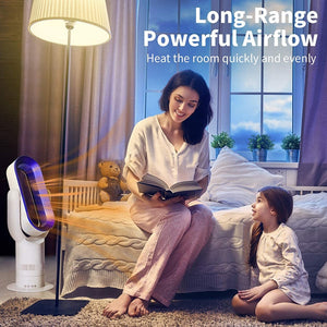 Electric Fan Heater Bladeless Heater Hot Cool Tower Fan with Remote Control Quiet Space Heater Natural Wind Cooling Warmer