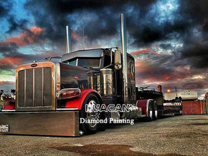 Semi-truck Scenery 5D Diamond Painting Full Drill Cross-Stitch Embroidery Truck Mosaic Home Decor Diamond Art