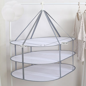1/2/3 Layer Folding Clothes Drying Rack 10 Styles Hanging Clothing Basket Dryer Toys Socks Drying Net Solid Mesh Laundry Basket