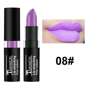 12-Colors Matte Lipstick Green Purple Black Burgundy White Pink Lip Stick Matt Beauty Sexy Maquillage Long Lasting Lip Cosmetic Makeup