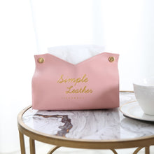 Load image into Gallery viewer, Simple Leather Tissue Case Box Container Car Towel Napkin Papers Bag Holder Box Case Pouch Table Decor

