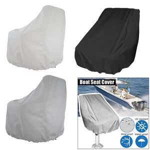 UV Resistant Waterproof Outdoor Foldable Boat Seat Cover Ship Yacht Captain Chair Elastic Closure Weather Protection