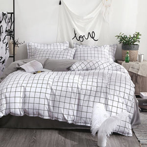 Solstice Home Textile Black Lattice Duvet Cover Pillowcase Bed Sheet Bedding Sets Single Twin Double Cover Beds