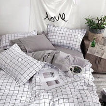 Load image into Gallery viewer, Solstice Home Textile Black Lattice Duvet Cover Pillowcase Bed Sheet Bedding Sets Single Twin Double Cover Beds
