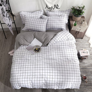 Solstice Home Textile Black Lattice Duvet Cover Pillowcase Bed Sheet Bedding Sets Single Twin Double Cover Beds