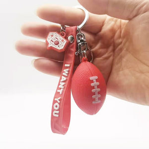 PVC American Football Keychain I Want You Pendant Gift Accessories Gift For Your Team Sporting Goods Accessories