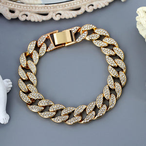Fashion Thick Metal Chain Anklet For Women Men Rhinestone Gold Silver Color Sexy Foot Bracelet Hip Hop Rock Punk Jewelry