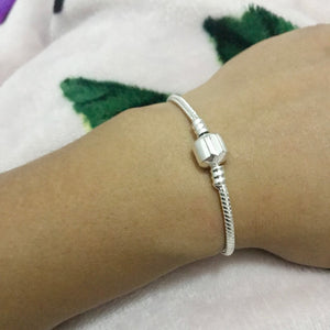 925 Sterling Silver Snake Chain With Certificate DIY Charm Bracelet for Women Men Great Gift Silver 925 Jewelry
