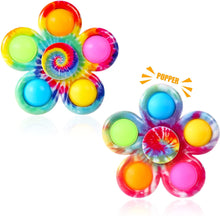 Load image into Gallery viewer, 12 Styles Tie Dye Simple Fidget Spinner Push Pop Bubble Hand Spinner for ADHD Anxiety Stress Relief for Kids
