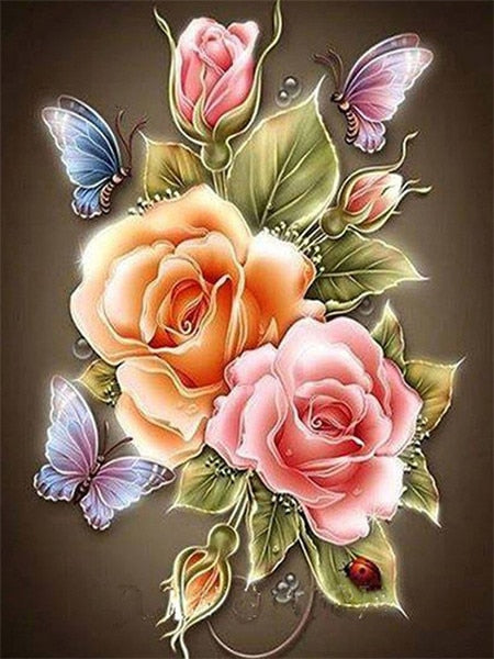 5d Diamond Painting Full Square/Round Picture Of Flower Butterfly Insect Rhinestone DIY Diamond Embroidery Home Decor