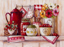 Load image into Gallery viewer, 5D DIY Diamond Painting Red Kettle Jars Full Square/Round Drill Cross Stitch Embroidery 5D Home Decor Gift
