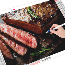Load image into Gallery viewer, Sliced Steak 5d Diamond Painting of Food Rhinestones Diamond Cross Stitch Embroidery Kitchen Mosaic Home Decor
