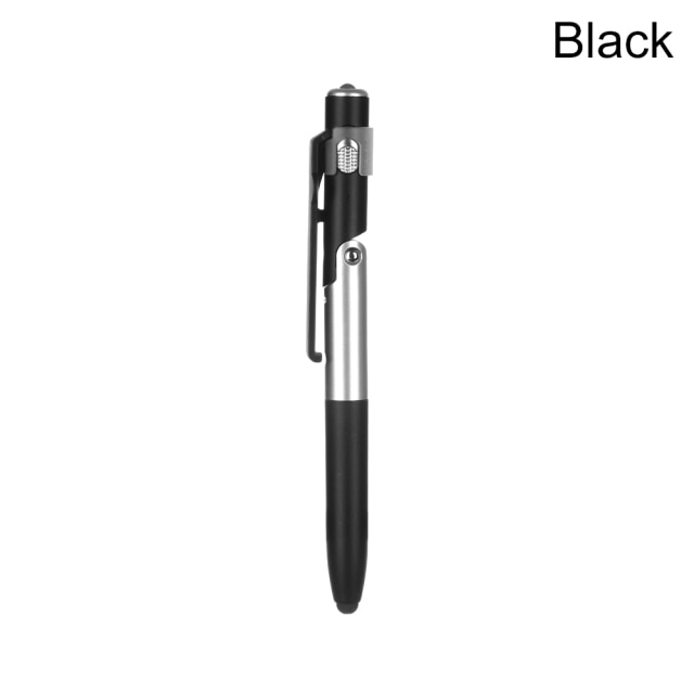 4-in-1 Universal Ballpoint Pen Screen Stylus Touch Pen Mini Capacitive Pen with LED Folds for Tablet Cellphone Stand Accessory