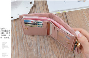 Womens Patchwork Cute Card Wallets Pocket Purse Wallet Lady Card Holder Coin Burse Female Fashion Short Money Bag
