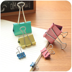 20pcs Colorful Metal Binder Clips Paper Clip 25mm Office Learning Stationary Office material School supplies