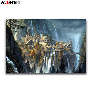 Castle Fantasy 5D Diamond Arts Painting DIY Full Drill Square Round Diamonds Craft Supplies Embroidery Castles Rhinestone Painting Home Decoration