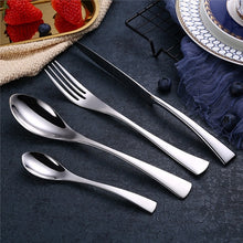 Load image into Gallery viewer, forks knives spoons Black Cutlery Set Stainless Steel Dinnerware Tableware Silverware Set Dinner Knife Fork Western Food Set
